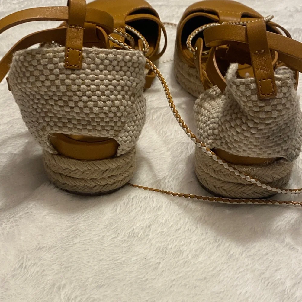 ULLA JOHNSON Brown Espadrille Lace-Up Women's Shoes